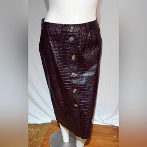 Rachel Comey x Target Wine Colored Women's Faux Leather Textured Pencil Skirt